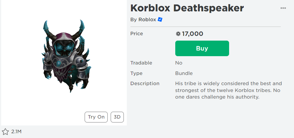 Free Korblox Deathspeaker 